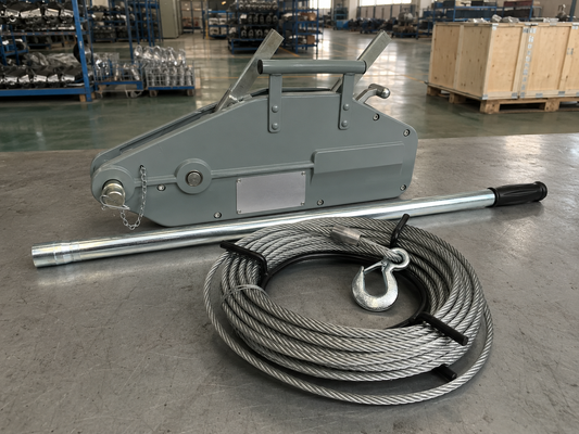 شراء 0.8-5.4T اليدوي Tirfor كابل سحب الرافعة مع 20m سلك الحبل للبناء والرفع online manufacture