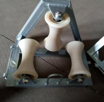 Industrial 90-Degree Corner Cable Roller Guide with Nylon Wheels and 10KN Rated Load for Smooth Cable Pulling